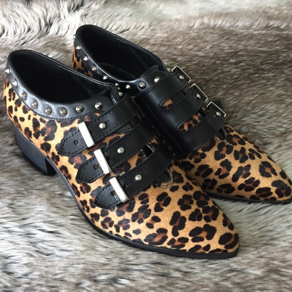 Nasty Gal Little Wild Oxford Leopard Shoes